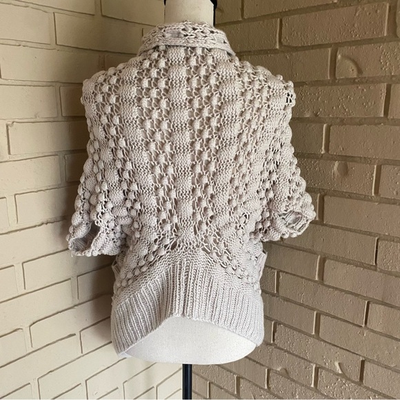 Rebecca Taylor Womens Cotton Wool Sleeveless Buttoned Sweater Vest Beige XS / S - Picture 5 of 11